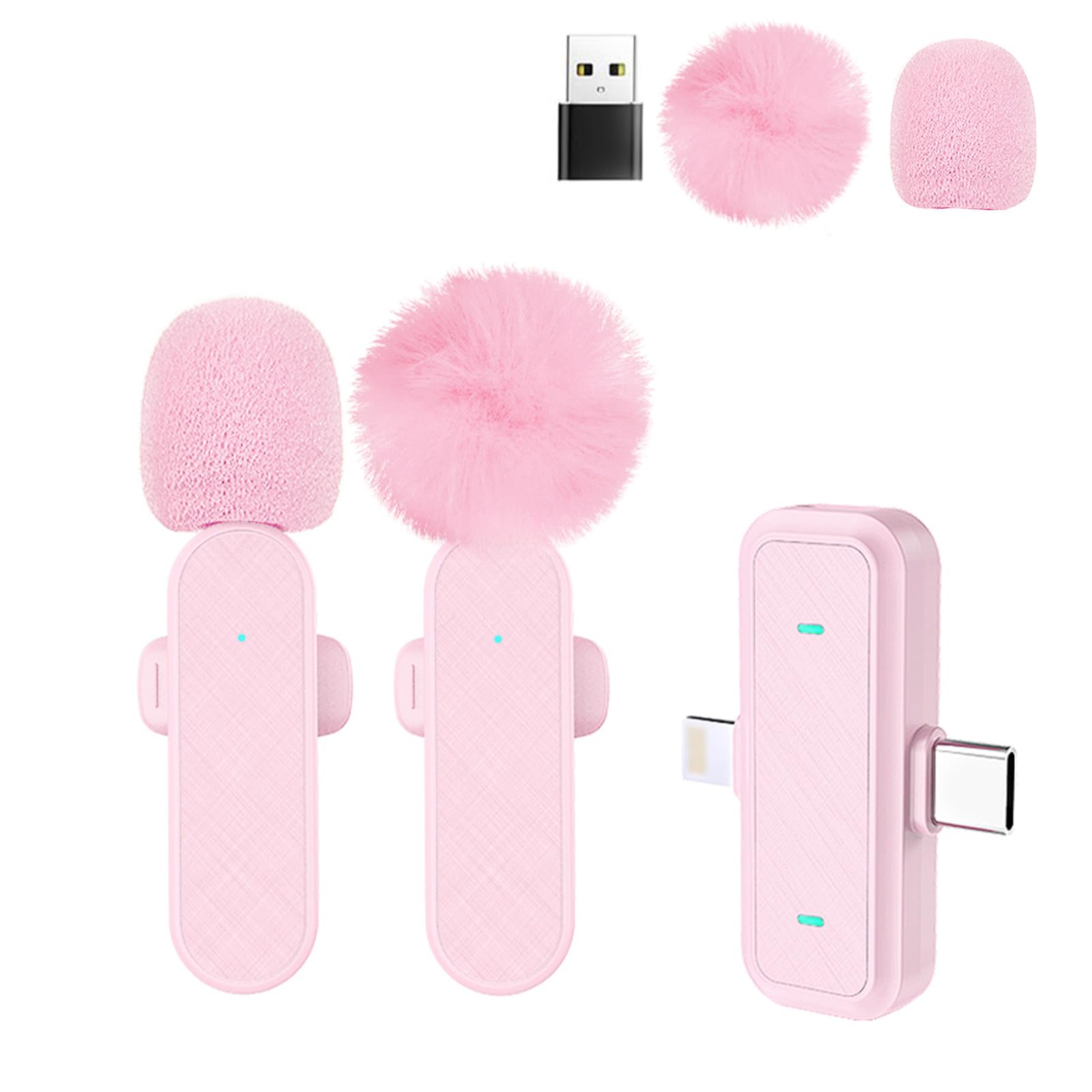 Tearstone Wireless Lavailer Microphone for iPhone, Android, Camera, Professional Wireless Mini Microphone, 4 in 1 Condenser Lapel Mic for Interview Video Podcast Vlog YouTube ASMR TikTok (2 Pcs)