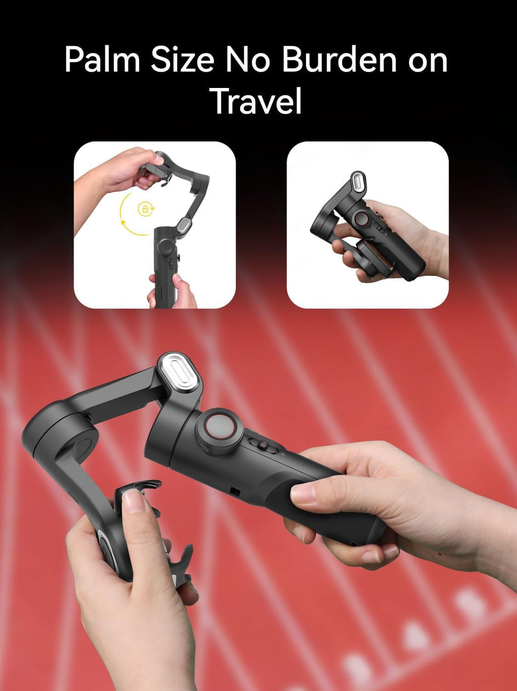Gimbal Stabilizer for Smartphone with AI Tracking Sensor, Gimbal with Focus Wheel for Phone/Android, Phone Stabilizer with 7.0 Anti-Shake for Video Recording-Smart XE AI