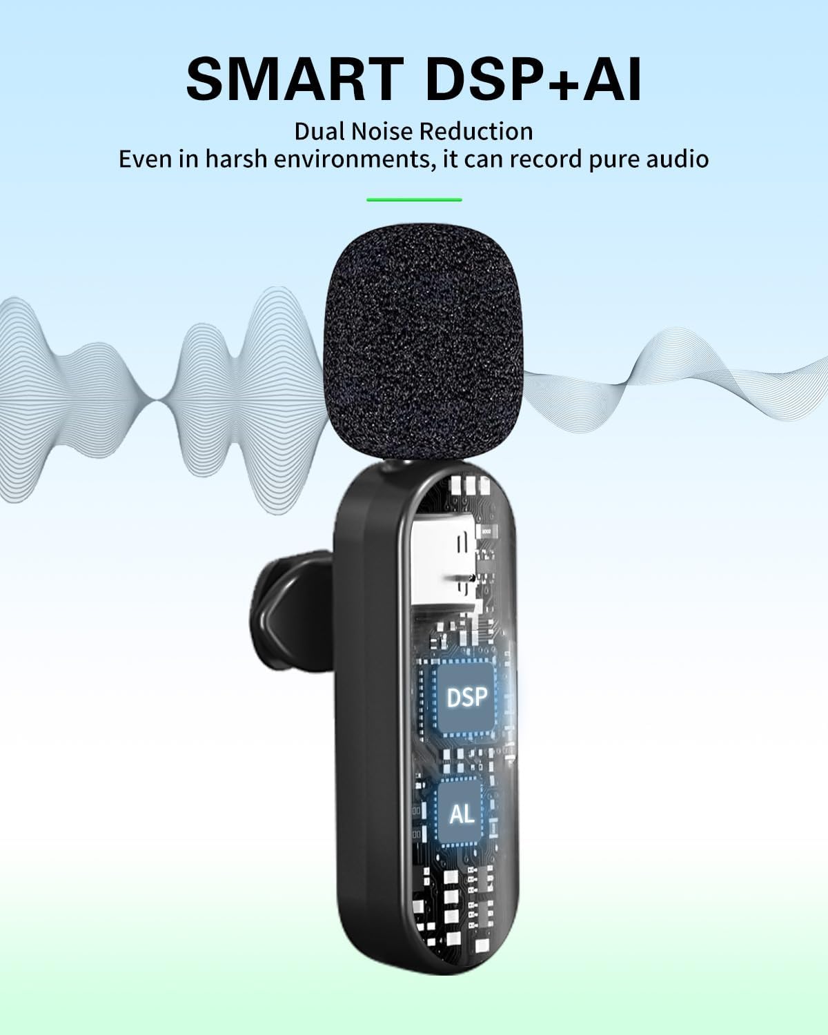 Tearstone Wireless Lavailer Microphone for iPhone, Android, Camera, Professional Wireless Mini Microphone, 4 in 1 Condenser Lapel Mic for Interview Video Podcast Vlog YouTube ASMR TikTok (2 Pcs)