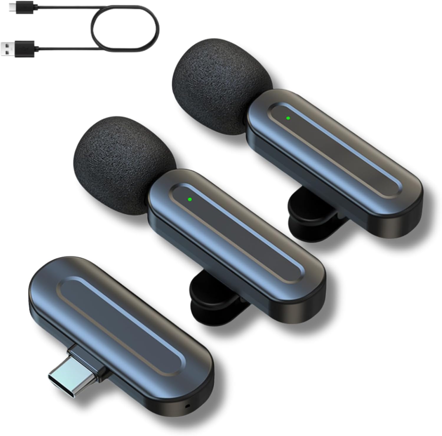 HOSONGIN USB C Wireless Microphone for Android/iPhone 15/16, Type-C Lavalier Mini Mic, 6-Hour Battery, Noise Reduction for Video Recording, Vlog, YouTube, TikTok
