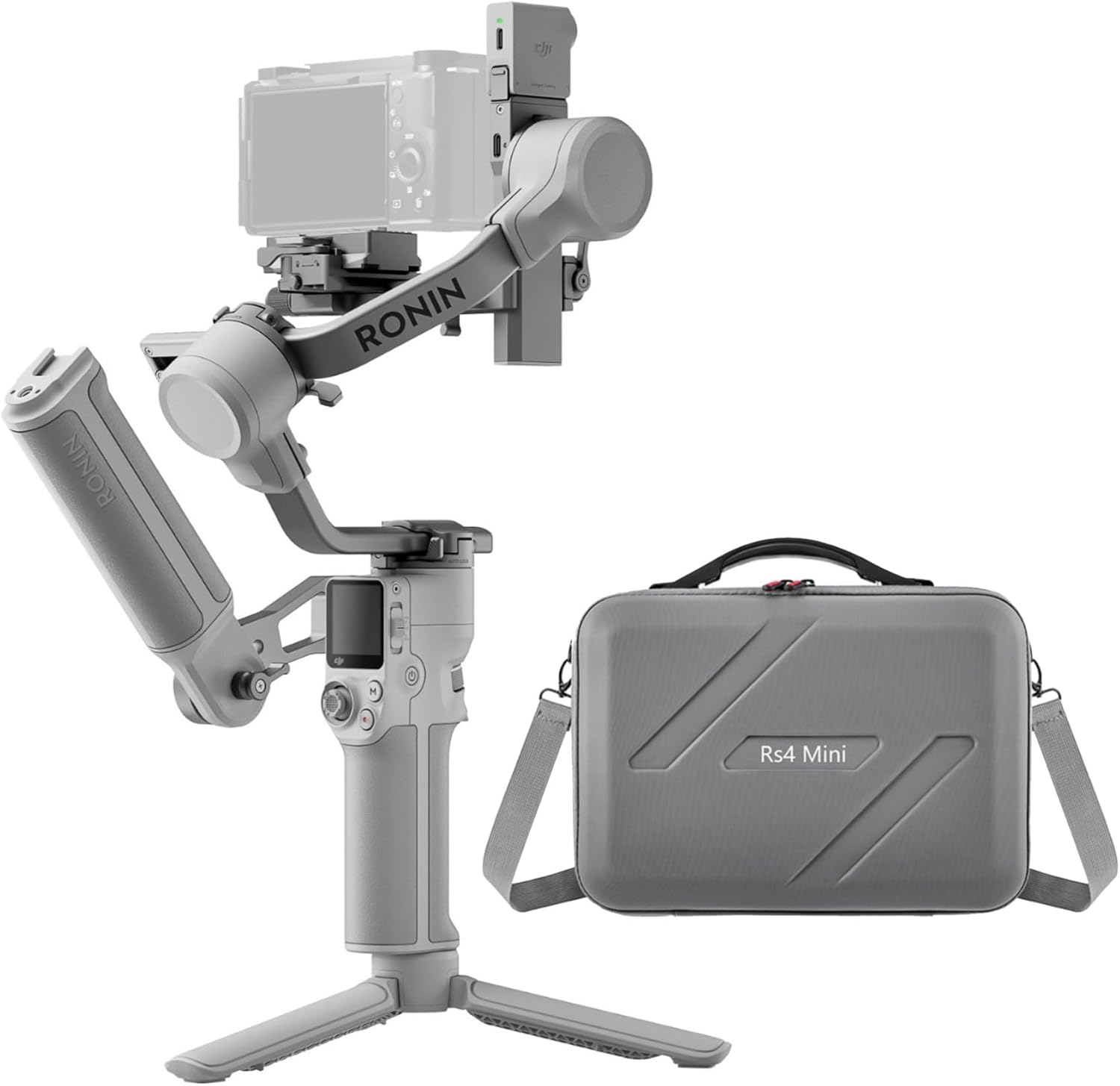 DJI RS 4 Mini Combo Gimbal Stabilizer for Cameras with Auto Axis Locks and Stabilizer Carrying Case Bundle (2 Items)