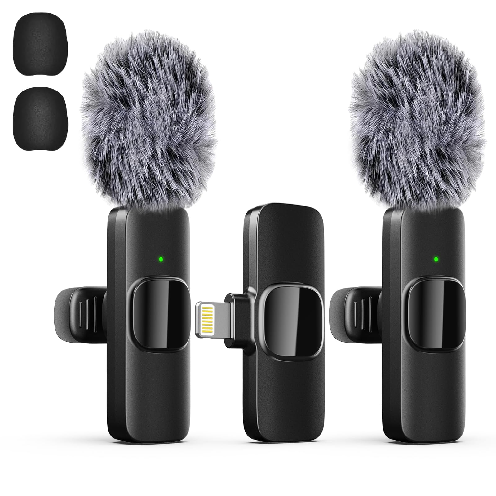 Professional Wireless Lavalier Lapel Microphone for iPhone, iPad, mini Video Recording Mic forInterview Video Podcast Vlog YouTube&Livestream, Noise Reduction, Plug &Play