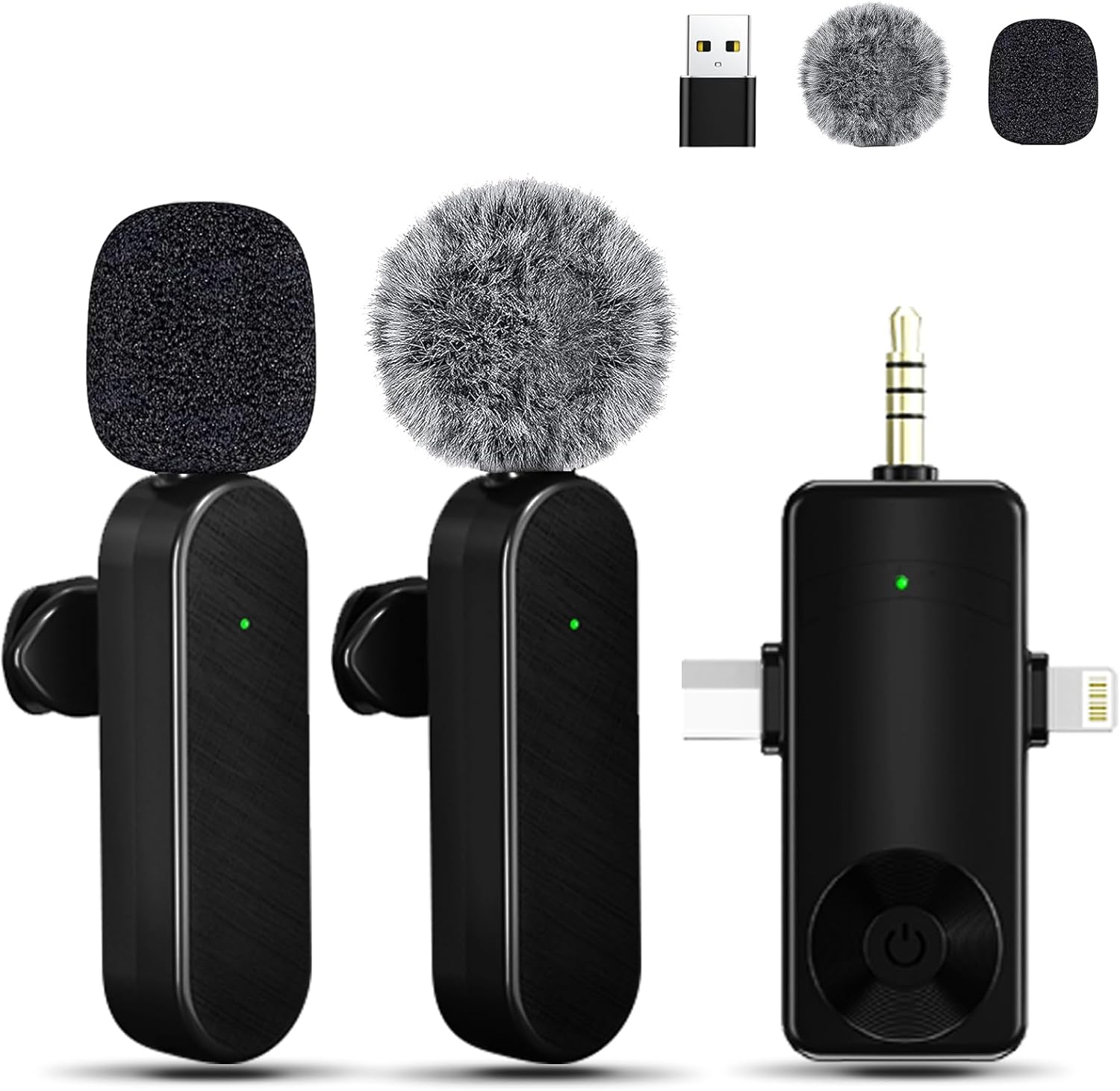 Tearstone Wireless Lavailer Microphone for iPhone, Android, Camera, Professional Wireless Mini Microphone, 4 in 1 Condenser Lapel Mic for Interview Video Podcast Vlog YouTube ASMR TikTok (2 Pcs)