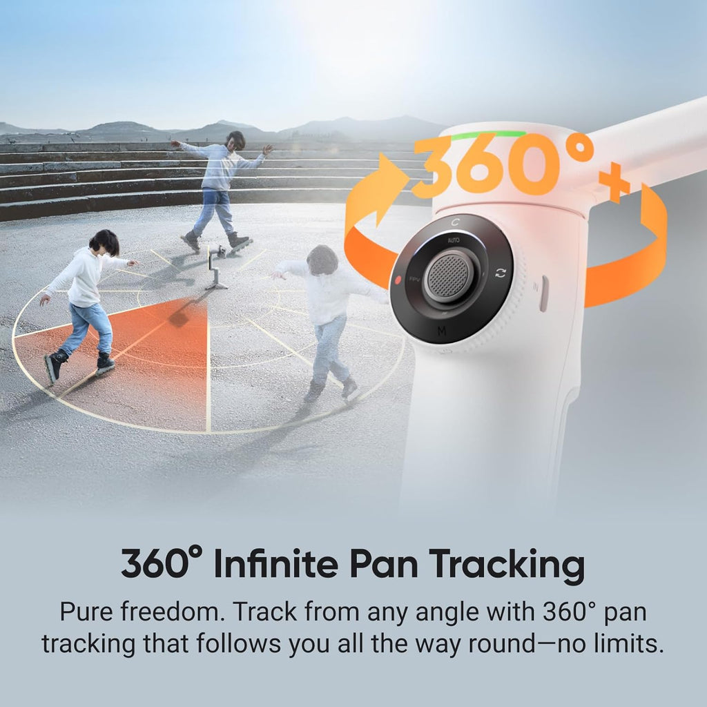 Insta360 Flow 2 Pro Creator Bundle White - Foldable AI Phone Gimbal, Apple DockKit, 360º Pan Tracking, Free Tilt Mode, Built-In Tripod/Selfie Stick, Portable Vlog/Travel Stabilizer, Spotlight, MagSafe