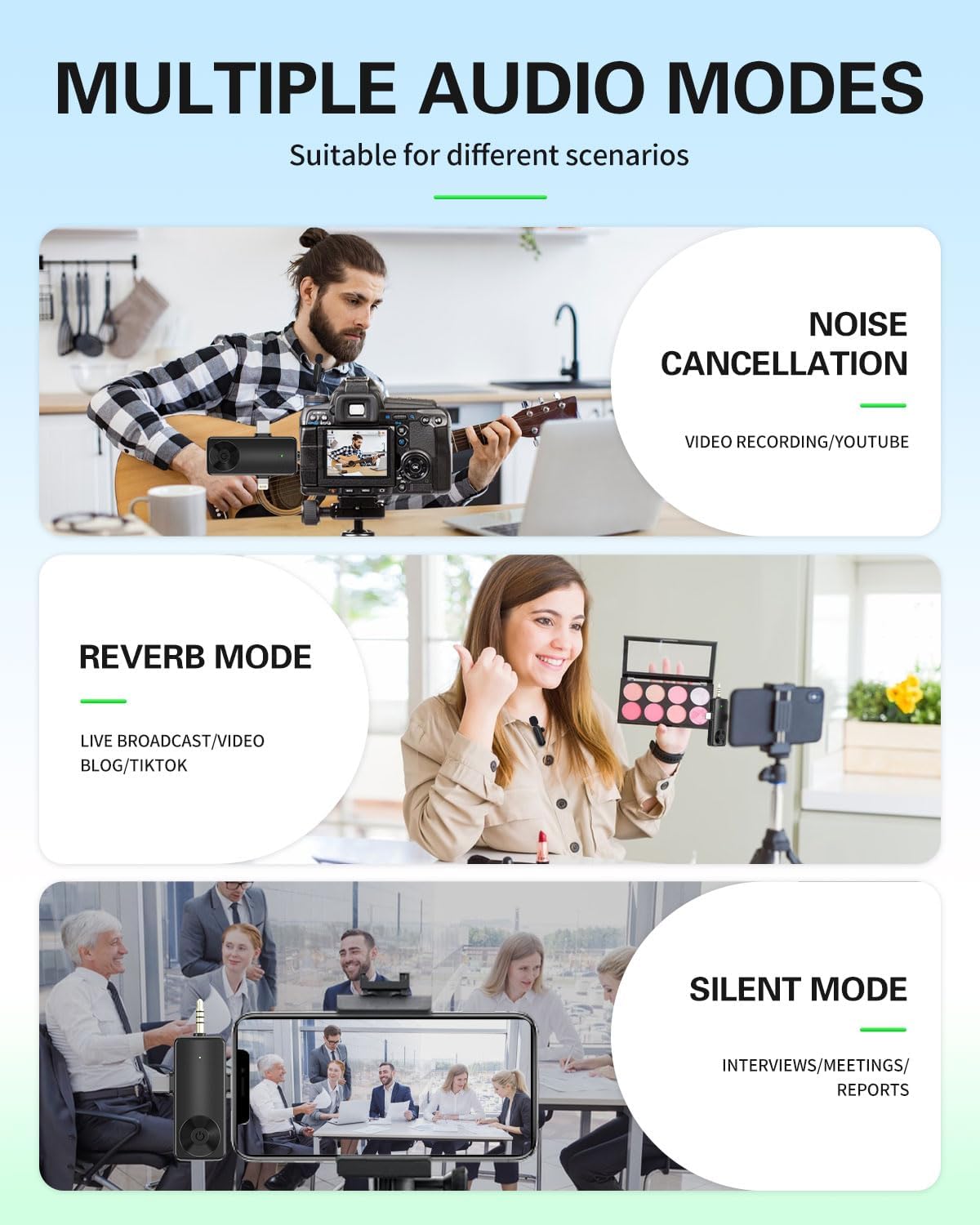 Tearstone Wireless Lavailer Microphone for iPhone, Android, Camera, Professional Wireless Mini Microphone, 4 in 1 Condenser Lapel Mic for Interview Video Podcast Vlog YouTube ASMR TikTok (2 Pcs)